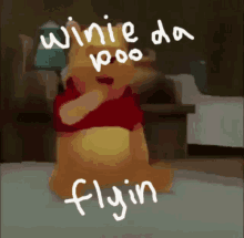 Flying Winnie The Pooh GIF - Flying Winnie The Pooh National Wine Day GIFs