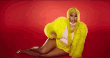 put a little bit on me hot sexy yellow is the new black yellow faux fur coat