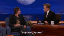 Professor Brian Cox And Conan Pronounce Hydron Collider GIF - Brian Cox Conan Late Night Show GIFs