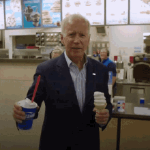Joe Biden Blizzard GIF - Joe Biden Blizzard Dairy Queen GIFs