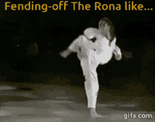 The Rona Coronavirus GIF - The Rona Coronavirus Fending Off The Rona GIFs