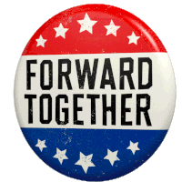 Forward Together I Voted Pin Sticker - Forward Together Forward I Voted Pin Stickers