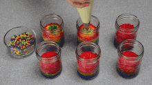 Rainbow Cupcakes In A Jar GIF - Dessert GIFs