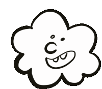 Cloud Doodle Sticker - Cloud Doodle Smile Stickers