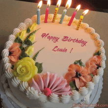 Happy Birthday Happy Birthday Louie GIF - Happy Birthday Happy Birthday Louie Cake GIFs