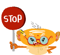 Angry Professor Holds Stop Sign Sticker - Professor Subramanium Google Stickers