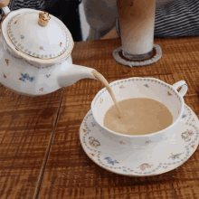 밀크티 주전자 티타임 찻잔 차 따르기 GIF - Milk Tea Pour Tea Pot GIFs