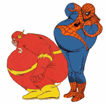 funny fat flash superheroes spiderman