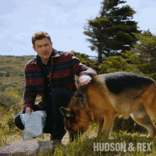good dog charlie hudson rex hudson and rex petting dog