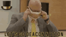 wake basketball wake forest lets go deacon nation face mask take off
