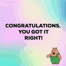 Congratulations Bear GIF - Congratulations Bear Bear Cartoon GIFs