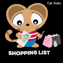 Shopping Shopping List GIF - Shopping Shopping List Cat Kuku GIFs