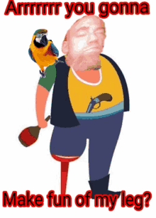 pirate yar parrot porter peg leg