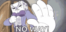 cuphead video game king dice no way wag finger