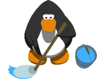 Animated Penguin Sticker - Animated Penguin Mop Stickers