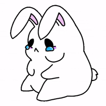 rabbit bunny white lovely sad