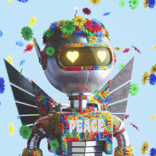 Peace Robot GIF - Peace Robot Flower GIFs