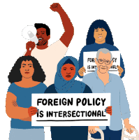 Foreign Policy Is Intersectional Protesters Sticker - Foreign Policy Is Intersectional Intersectional Foreign Policy Stickers