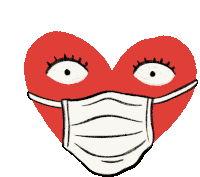 Heart Mask Sticker - Heart Mask Wear A Mask Stickers