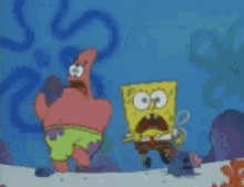 Sponge Bob Running Away GIF - Sponge Bob Running Away Patrick GIFs