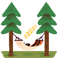 Bird Sleeping In A Hammock. Sticker - Le Loon Sleeping Trees Stickers