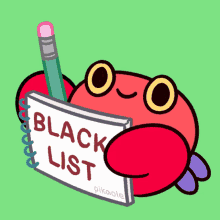 Black List Crabby Crab GIF - Black List Crabby Crab Pikaole GIFs