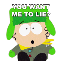 You Want Me To Lie Kyle Broflovski Sticker - You Want Me To Lie Kyle Broflovski South Park Stickers