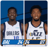 Dallas Mavericks (24) Vs. Utah Jazz (24) First-second Period Break GIF - Nba Basketball Nba 2021 GIFs