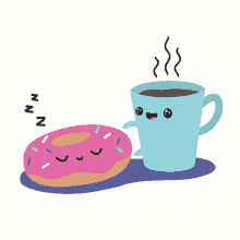 good morning coffee donut breakfast cute