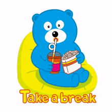 bear blue fun cute take a break bear blue fun cute take a break