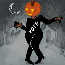 dancing pumpkin vote halloween spooky season go vote
