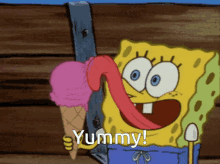 Spongebob Ice Cream GIF - Spongebob Ice Cream Yummy GIFs