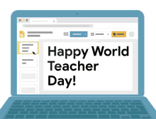world teacher day happy teachers day thank you teachers google slides virtual learning