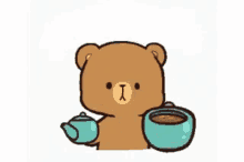 coffee morning breakfast tea bear