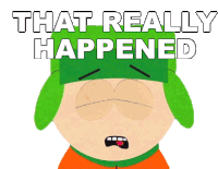 That Really Happened Kyle Broflovski Sticker - That Really Happened Kyle Broflovski South Park Stickers