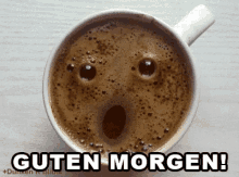Kaffee Sagt: "Guten Morgen" - Guten Morgen GIF - Coffee Wink Good Morning GIFs