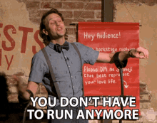 You Dont Have To Run Anymore Josh Sundquist GIF - You Dont Have To Run Anymore Josh Sundquist People Are Too Nice To Me GIFs
