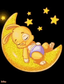 gute nacht schatz moon sleeping cute