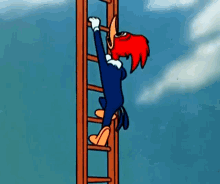 Woody Woodpecker Ladder GIF - Woody Woodpecker Ladder Climbing GIFs