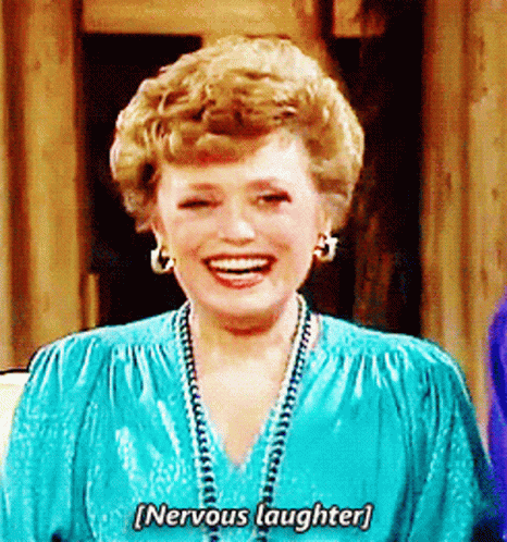 Nervous Laughter,Laugh,Anxious,Golden Girls,Blanche,Rue Mcclanahan,gif,anim...