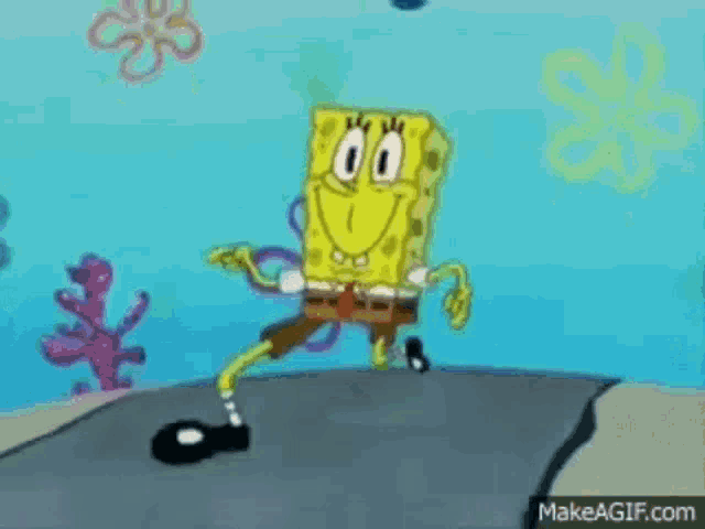 Sponge Bob Walking GIF.