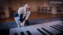 Dog Playing Piano The Pack GIF - Dog Playing Piano The Pack Teaching Dog To Play Instrument GIFs