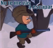 Elmer Gruñón Sabe Que No Te Vas A Escapar GIF - Looney Tunes Escopeta Cazador GIFs
