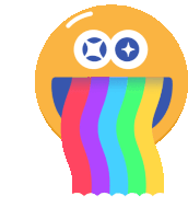 Emoji Rainbow Sticker - Emoji Rainbow Cute Emoji Stickers