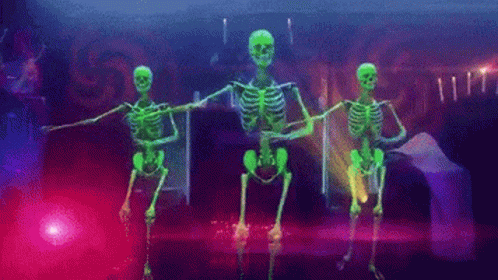 TG ADAMS ✧. ❛ party after escape game Skeleton-dance-skeleton
