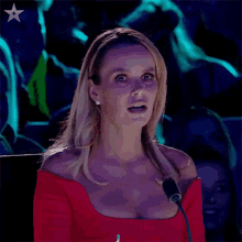 Engrossed Amanda Holden GIF - Engrossed Amanda Holden Britains Got Talent GIFs