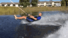 water skiing spinning having fun water skiing on back