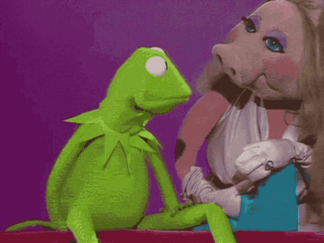 The perfect Muppets Kermit Miss Piggy Animated GIF for your conversation. 