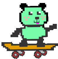Skating Little Green Panda Bear On A Skateboard Sticker - Skating Little Green Panda Bear On A Skateboard Southpark Stickers