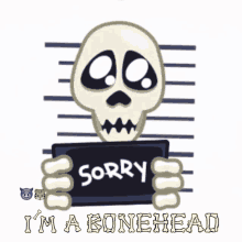 Sorry Im A Bonehead GIF - Sorry Im A Bonehead Skull GIFs